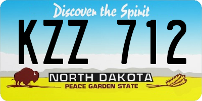 ND license plate KZZ712