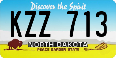 ND license plate KZZ713