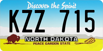 ND license plate KZZ715