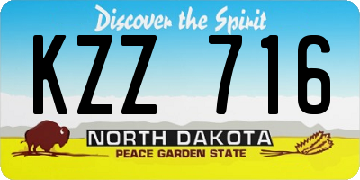 ND license plate KZZ716