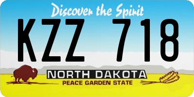 ND license plate KZZ718