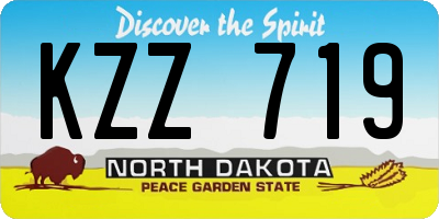 ND license plate KZZ719