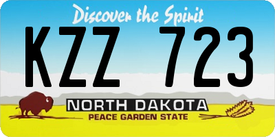 ND license plate KZZ723