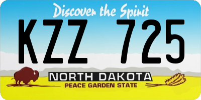 ND license plate KZZ725