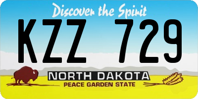 ND license plate KZZ729