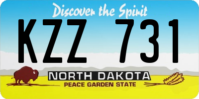 ND license plate KZZ731