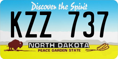 ND license plate KZZ737