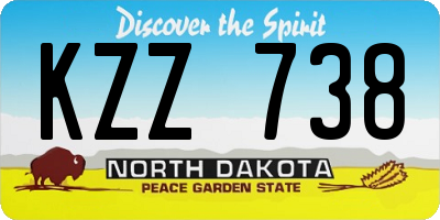 ND license plate KZZ738