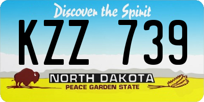 ND license plate KZZ739