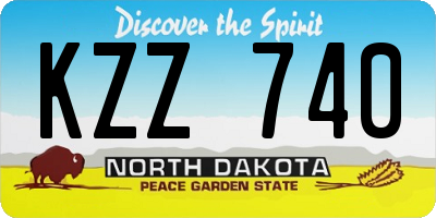 ND license plate KZZ740