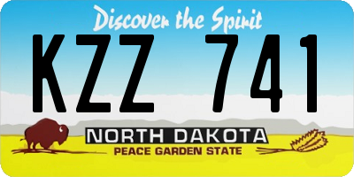 ND license plate KZZ741