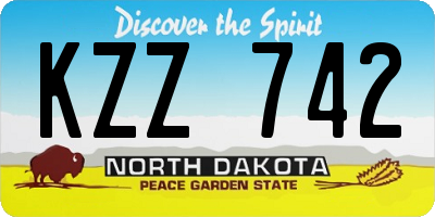 ND license plate KZZ742