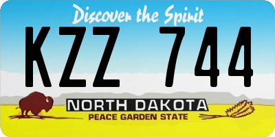 ND license plate KZZ744