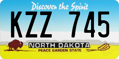 ND license plate KZZ745