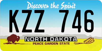 ND license plate KZZ746