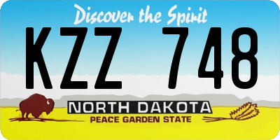 ND license plate KZZ748