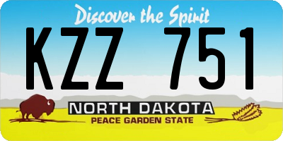 ND license plate KZZ751