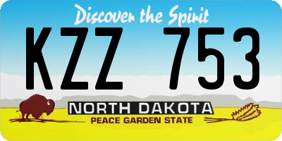 ND license plate KZZ753