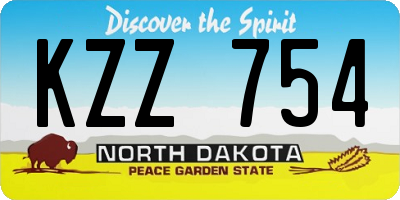 ND license plate KZZ754