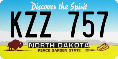 ND license plate KZZ757