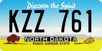 ND license plate KZZ761