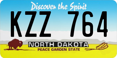 ND license plate KZZ764