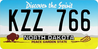 ND license plate KZZ766