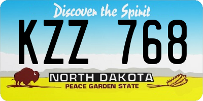 ND license plate KZZ768