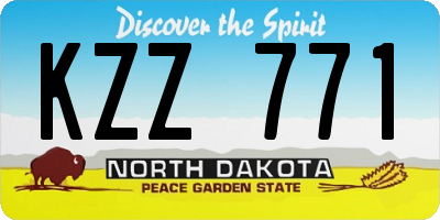 ND license plate KZZ771