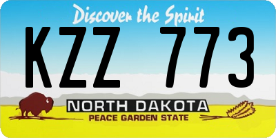 ND license plate KZZ773