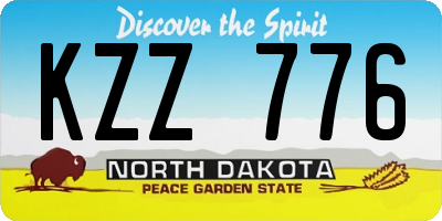 ND license plate KZZ776