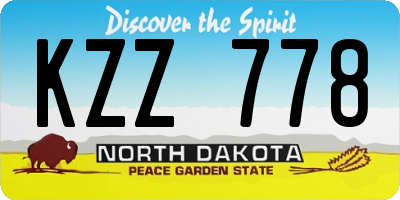 ND license plate KZZ778