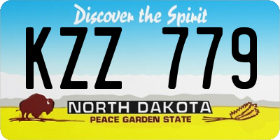 ND license plate KZZ779