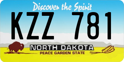 ND license plate KZZ781