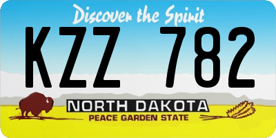 ND license plate KZZ782