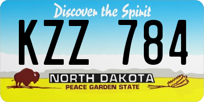 ND license plate KZZ784