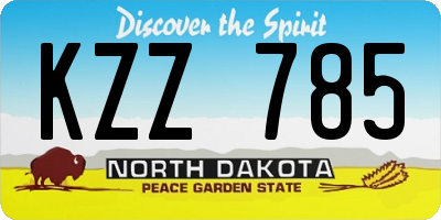 ND license plate KZZ785