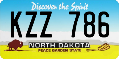 ND license plate KZZ786