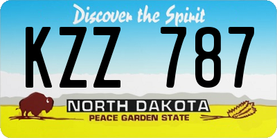 ND license plate KZZ787