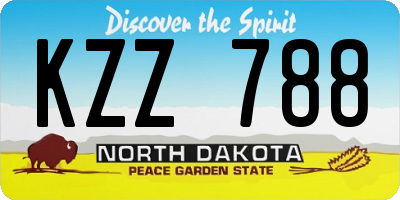 ND license plate KZZ788