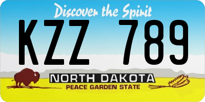 ND license plate KZZ789