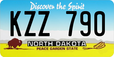 ND license plate KZZ790