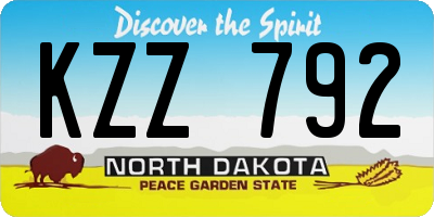 ND license plate KZZ792