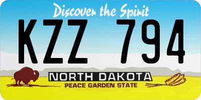 ND license plate KZZ794