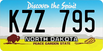 ND license plate KZZ795