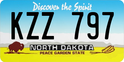 ND license plate KZZ797