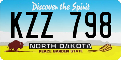 ND license plate KZZ798