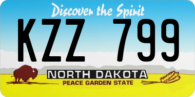 ND license plate KZZ799