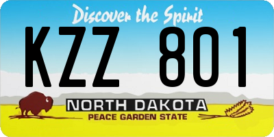 ND license plate KZZ801