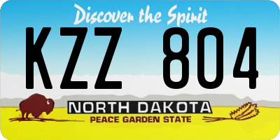 ND license plate KZZ804